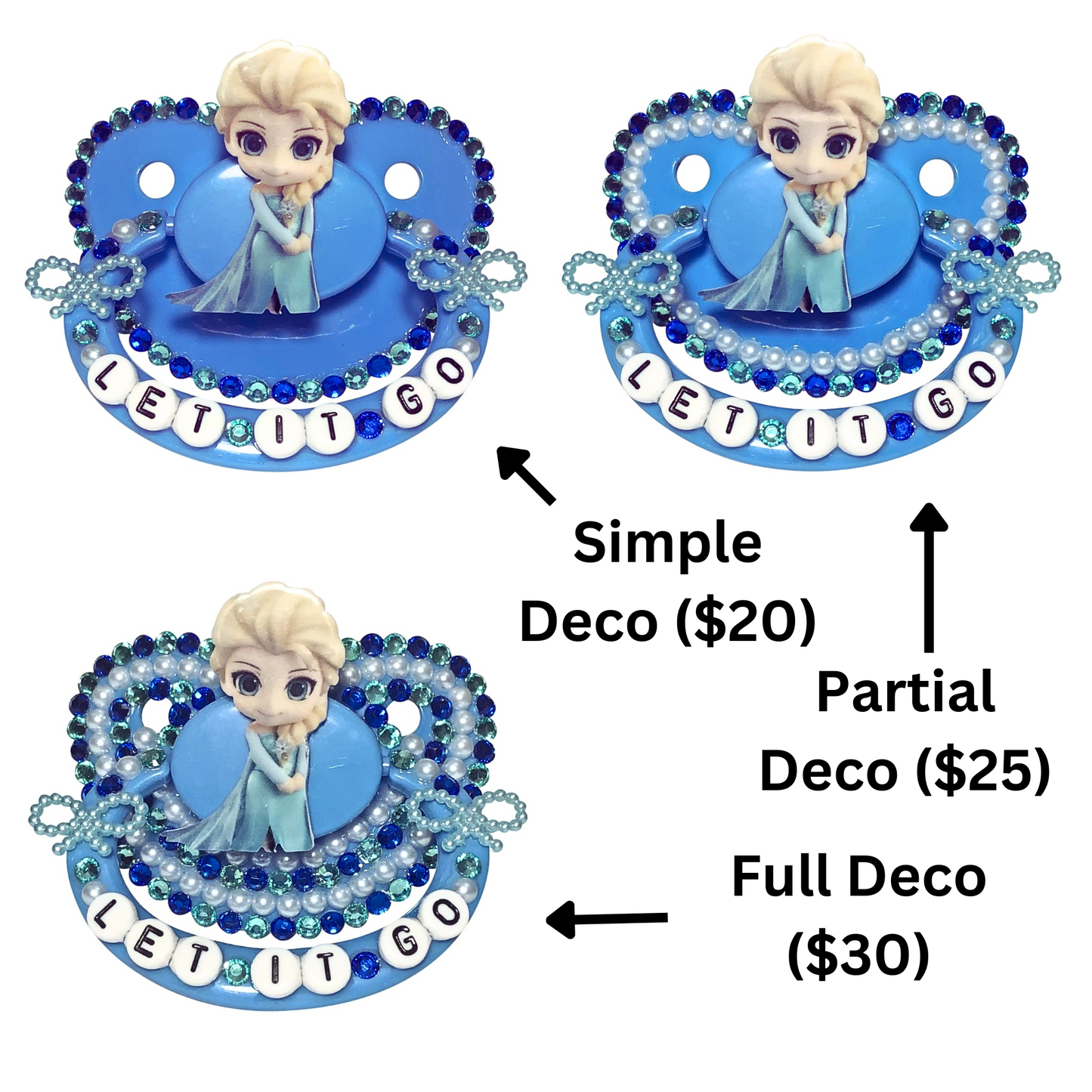 Baby Bear Pacis Adult Pacifier, "Let It Go" Elsa Blue Adult Paci (DDLG/ABDL)