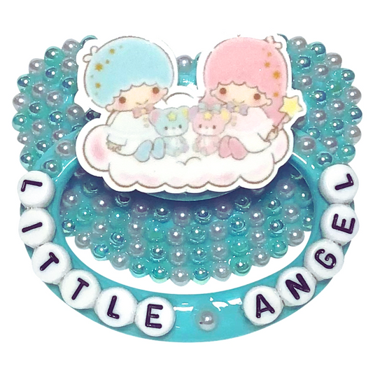 Baby Bear Pacis Adult Pacifier "Little Angel" Teal Little Twin Stars Adult Paci (DDLG/ABDL)