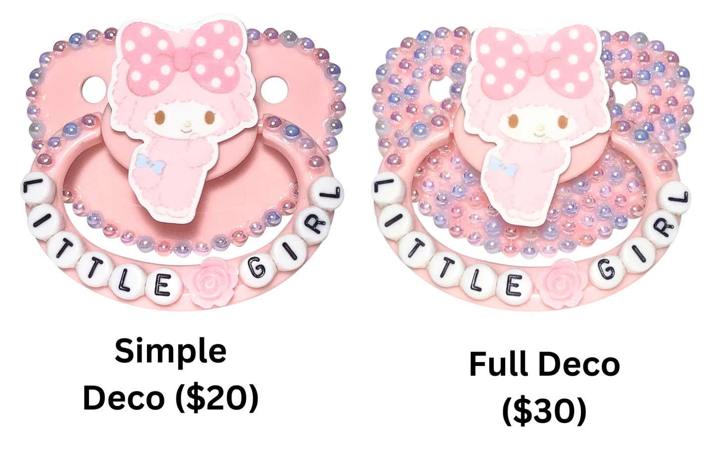 Baby Bear Pacis Adult Pacifier "Little Girl" Pink My Sweet Piano Adult Paci (DDLG/ABDL)