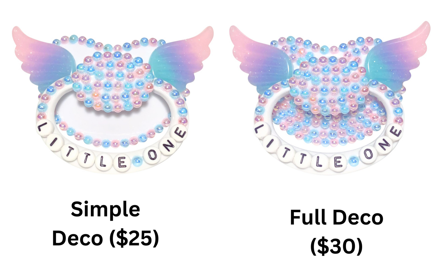 Baby Bear Pacis Adult Pacifier, "Little One" Winged White Adult Paci (DDLG/ABDL)