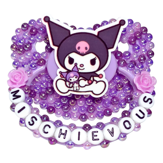 Baby Bear Pacis Adult Pacifier "Mischievous" Purple Kuromi Adult Paci (DDLG/ABDL)