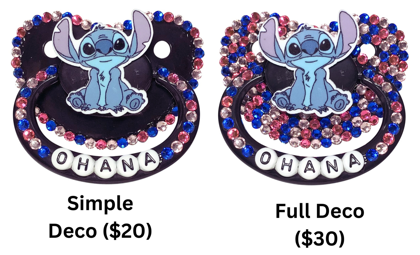 Baby Bear Pacis Adult Pacifier "Ohana" Black Stitch Adult Paci (DDLG/ABDL)