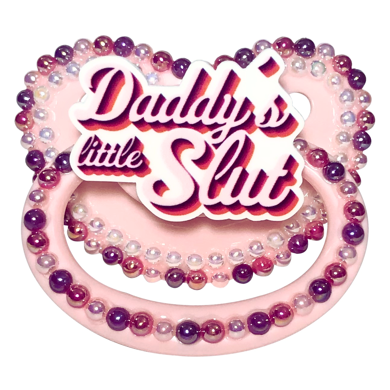 Baby Bear Pacis Adult Pacifier "Daddy's Little Slut" Pink Adult Paci (DDLG/ABDL)