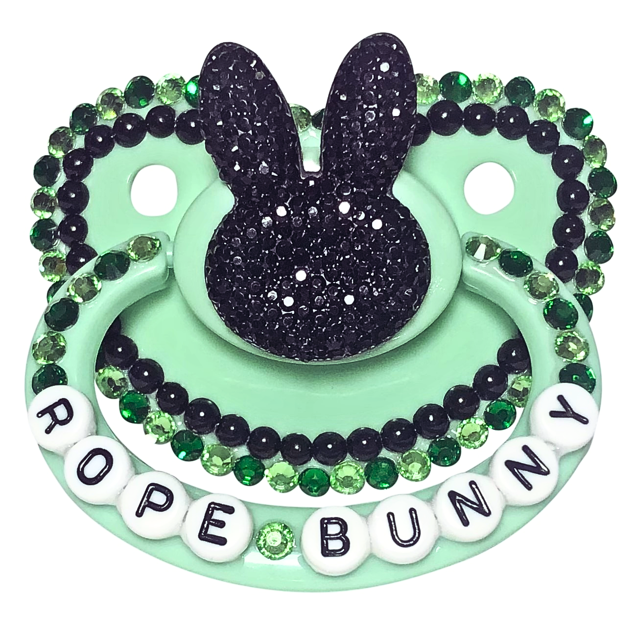 Baby Bear Pacis Adult Pacifier "Rope Bunny" Green Adult Paci (DDLG/ABDL)