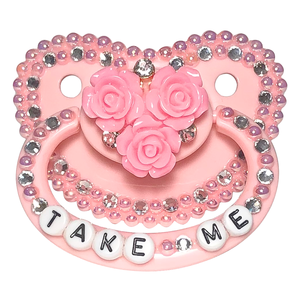 Baby Bear Pacis Adult Pacifier "Take Me" Pink Adult Paci (DDLG/ABDL)