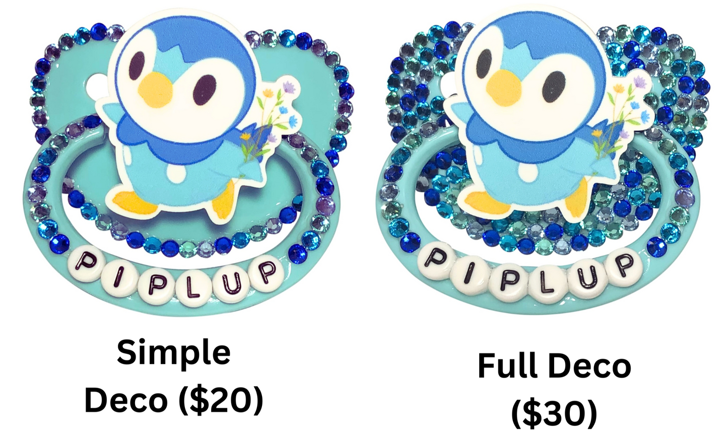 Baby Bear Pacis Adult Pacifier "Piplup" Teal Adult Paci (DDLG/ABDL)