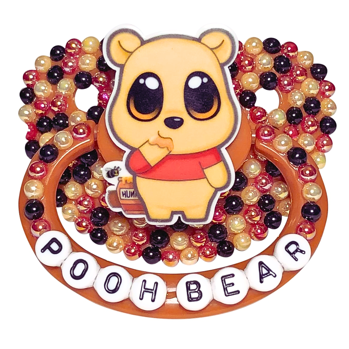 Baby Bear Pacis Adult Pacifier, "Pooh Bear" Brown Winnie the Pooh Adult Paci (DDLG/ABDL)