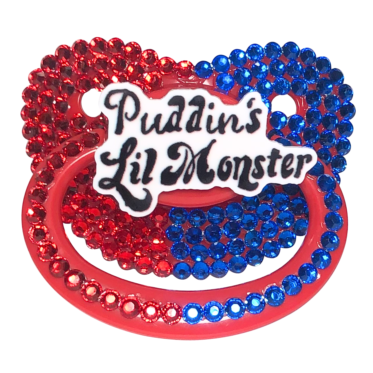 Baby Bear Pacis Adult Pacifier, "Puddin's Lil Monster" Red Harley Quinn Adult Paci (DDLG/ABDL)