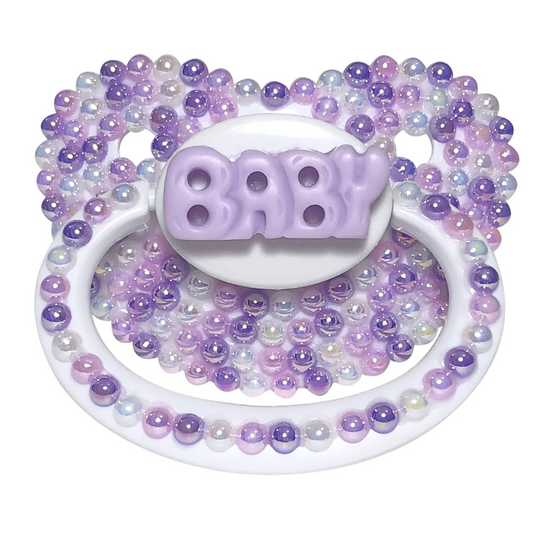 Baby Bear Pacis Adult Pacifier "Baby" White Adult Paci (DDLG/ABDL)