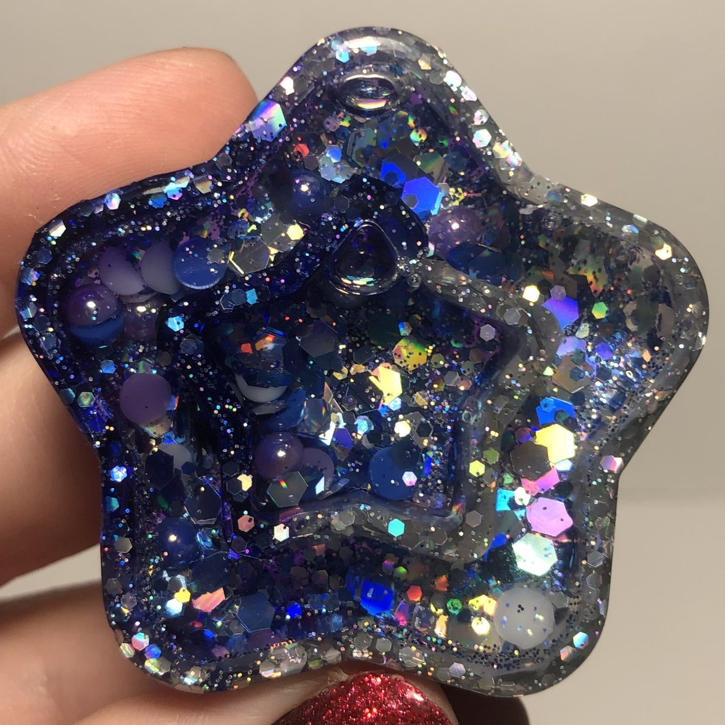 White and Gold Glitter Star Resin Shaker