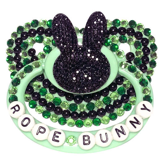 Baby Bear Pacis Adult Pacifier "Rope Bunny" Green Adult Paci (DDLG/ABDL)