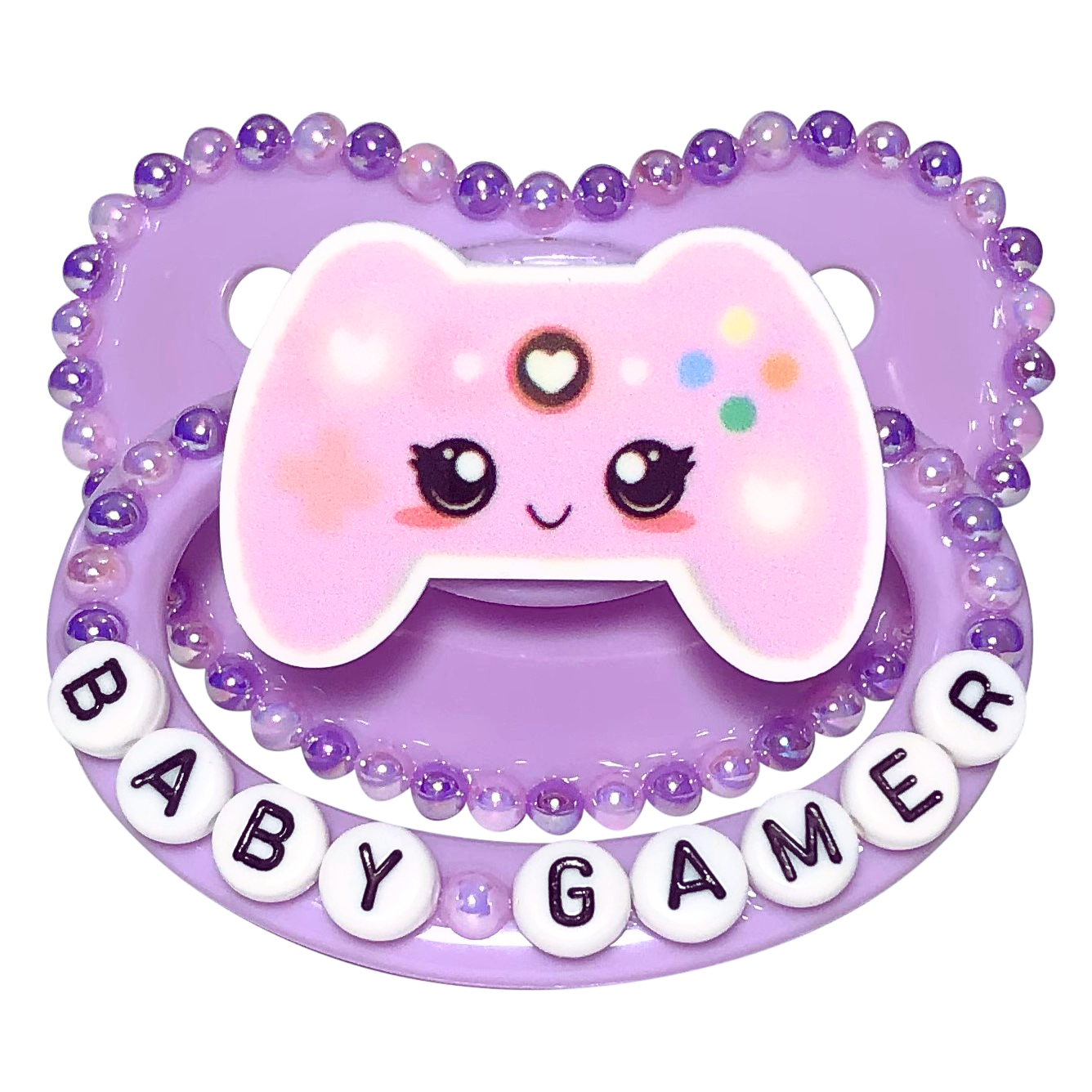 Baby Bear Pacis Adult Pacifier "Baby Gamer" Purple Adult Paci (DDLG/ABDL)