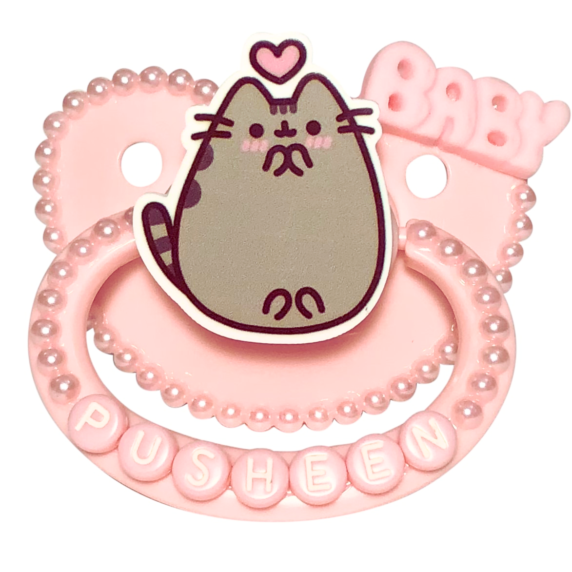 Baby Bear Pacis Adult Pacifier "Baby Pusheen" Pink Adult Paci (DDLG/ABDL)