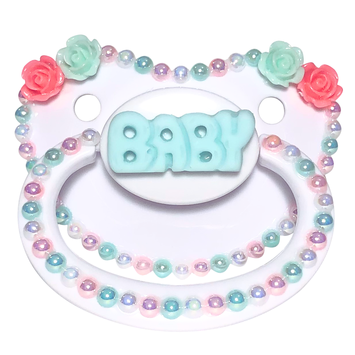 Baby Bear Pacis Adult Pacifier "Baby" Blue-Green Adult Paci (DDLG/ABDL)