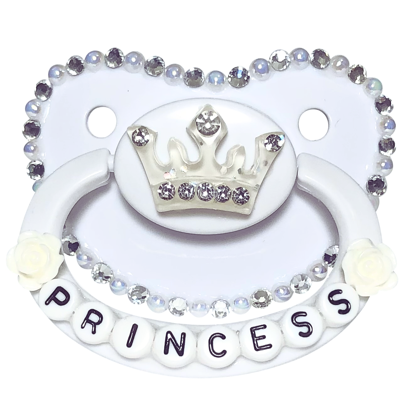 Baby Bear Pacis Adult Pacifier "Princess" White Adult Paci (DDLG/ABDL)