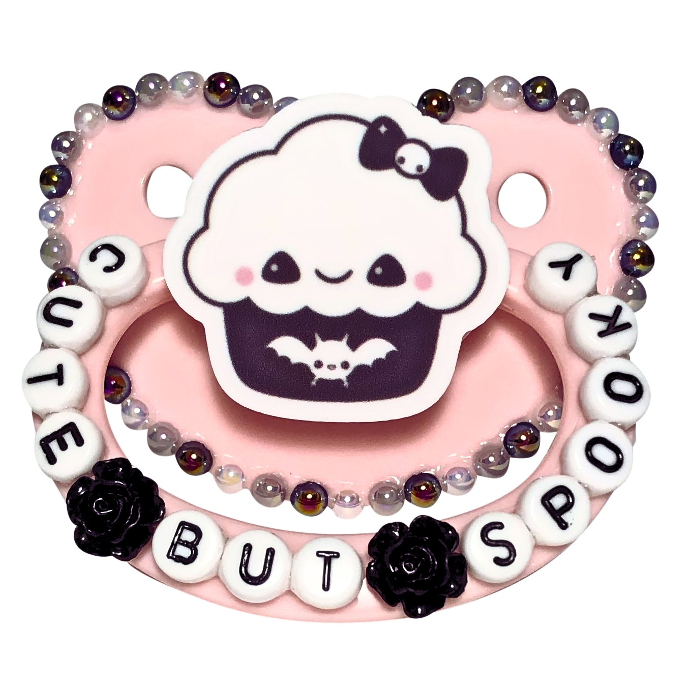 Baby Bear Pacis Adult Pacifier "Cute But Spooky" Pink Adult Paci (DDLG/ABDL)