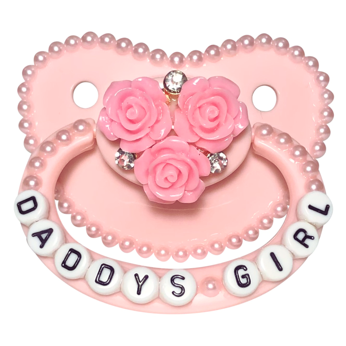 Baby Bear Pacis Adult Pacifier "Daddy's Girl" Pink Adult Paci (DDLG/ABDL)