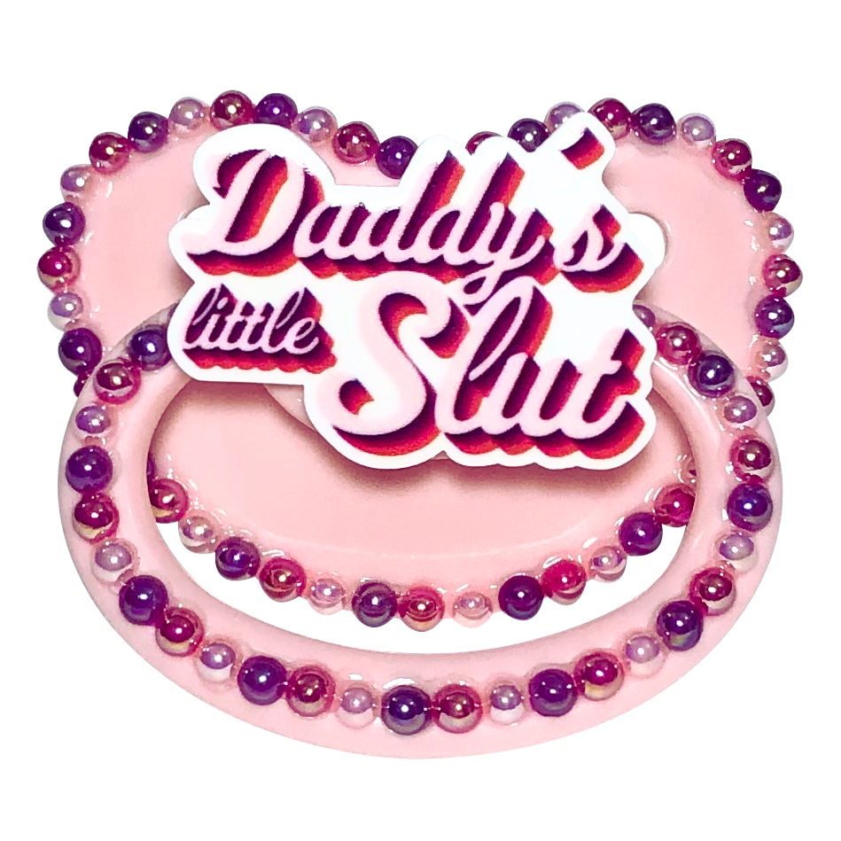 Baby Bear Pacis Adult Pacifier "Daddy's Little Slut" Pink Adult Paci (DDLG/ABDL)