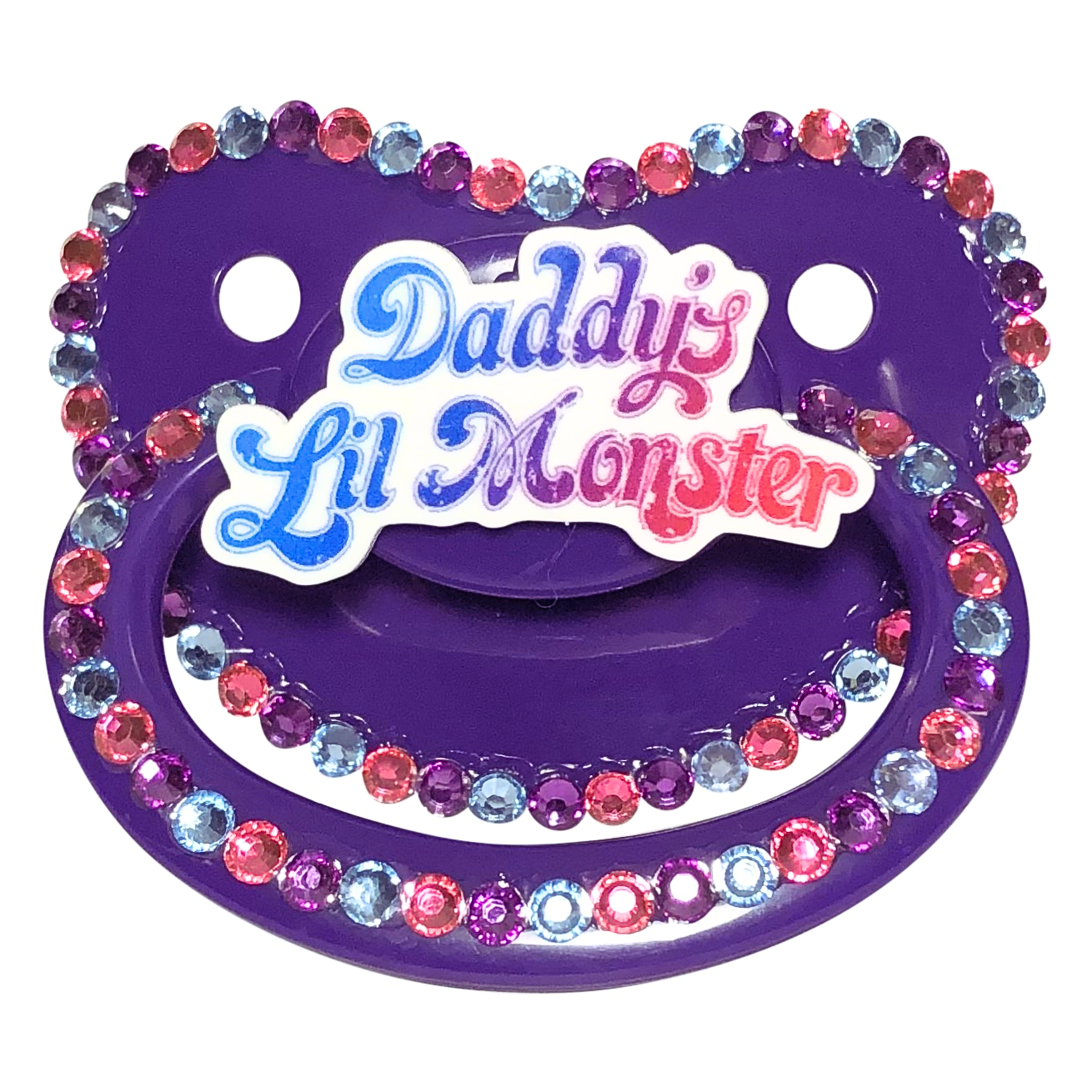 Baby Bear Pacis Adult Pacifier "Daddy's Lil Monster" Dark Purple Adult Paci (DDLG/ABDL)