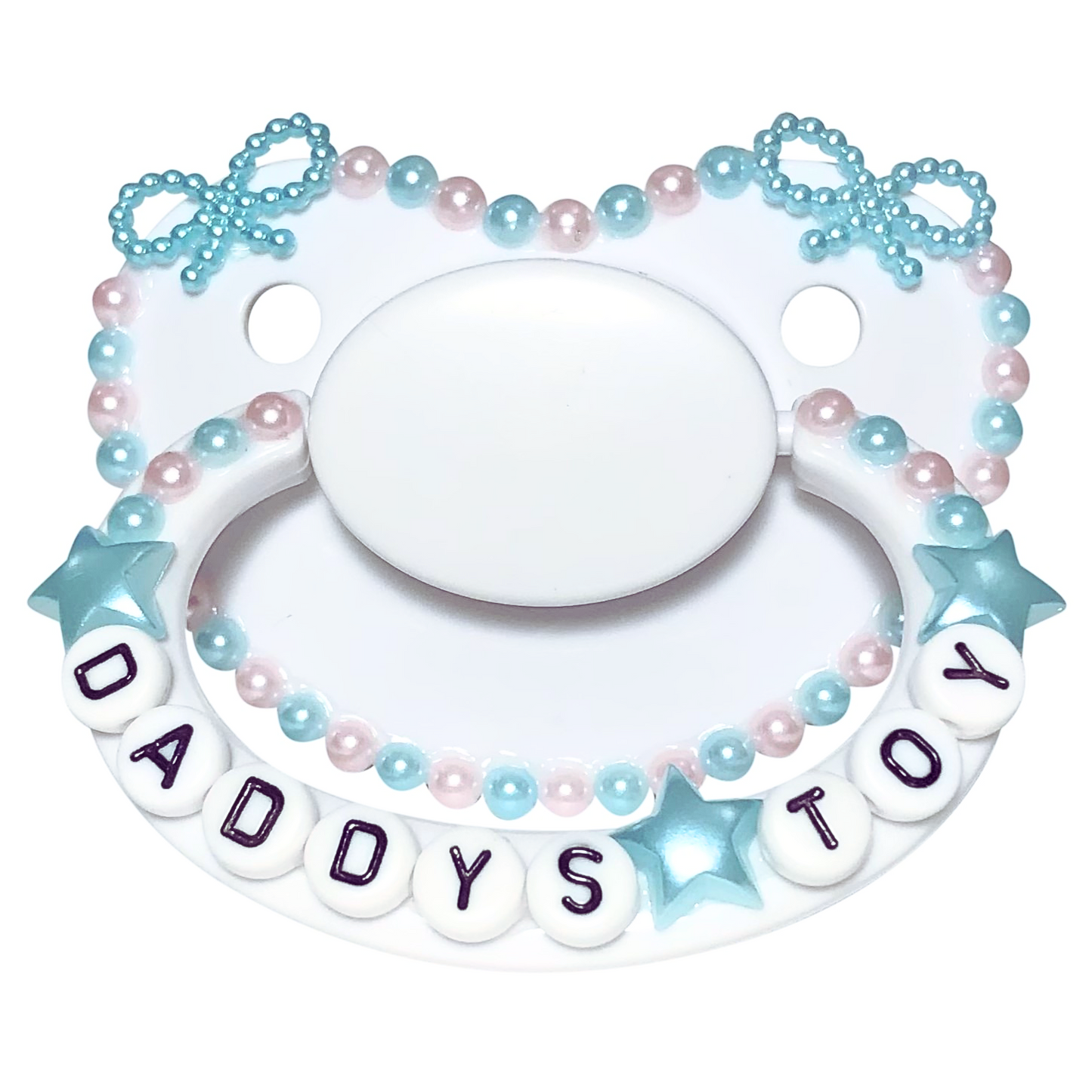 Baby Bear Pacis Adult Pacifier, "Daddy's Toy" White Adult Paci (DDLG/ABDL)