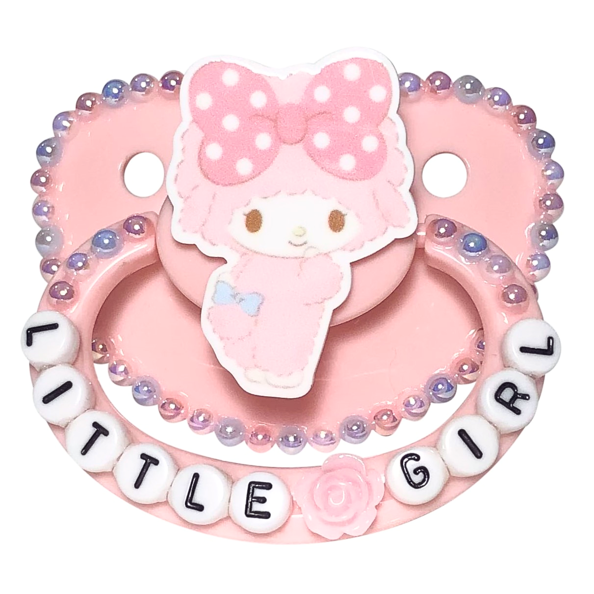 Baby Bear Pacis Adult Pacifier "Little Girl" Pink My Sweet Piano Adult Paci (DDLG/ABDL)