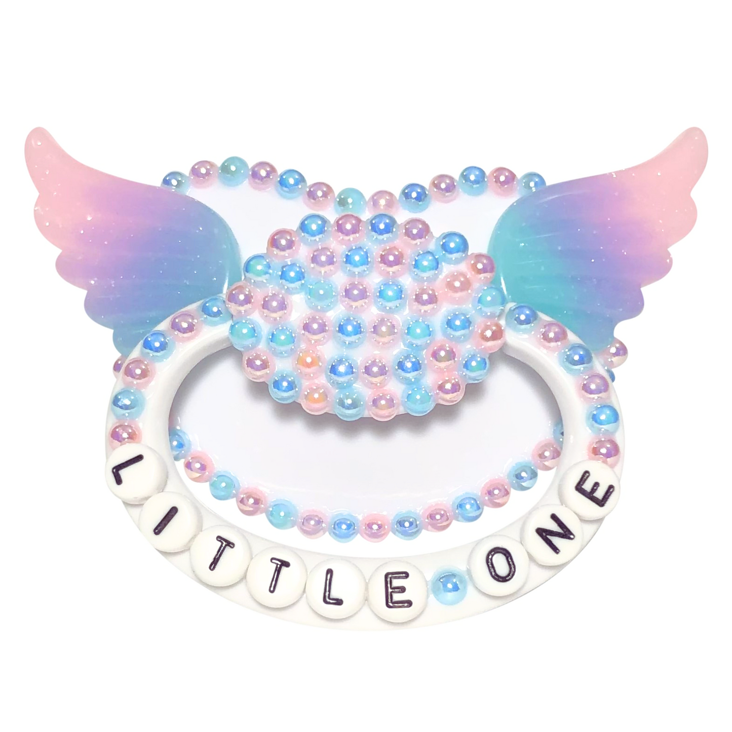 Baby Bear Pacis Adult Pacifier, "Little One" Winged White Adult Paci (DDLG/ABDL)