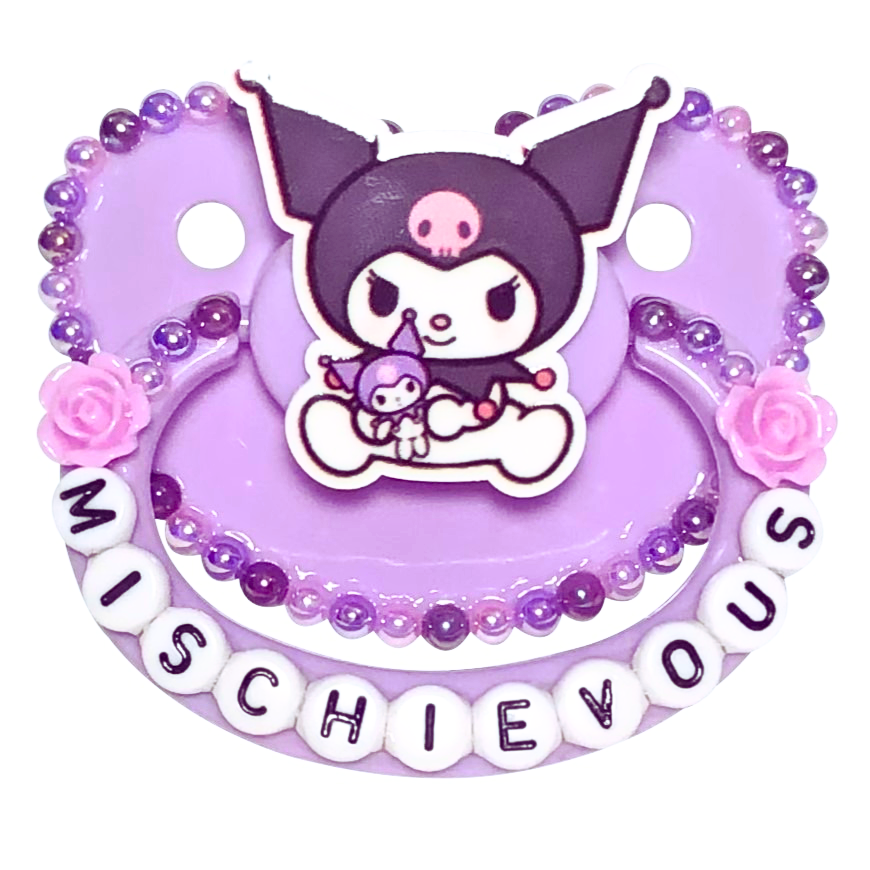 Baby Bear Pacis Adult Pacifier "Mischievous" Purple Kuromi Adult Paci (DDLG/ABDL)