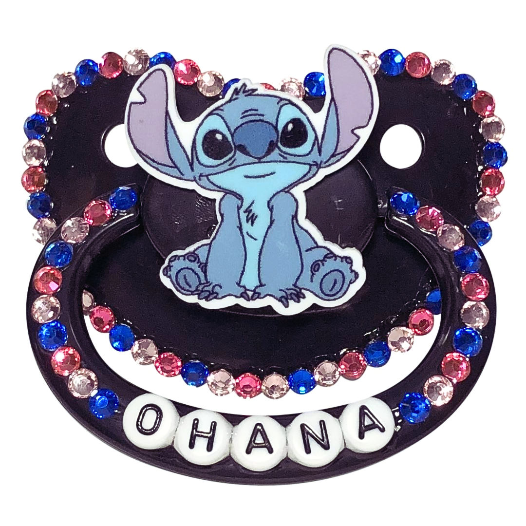 Baby Bear Pacis Adult Pacifier "Ohana" Black Stitch Adult Paci (DDLG/ABDL)