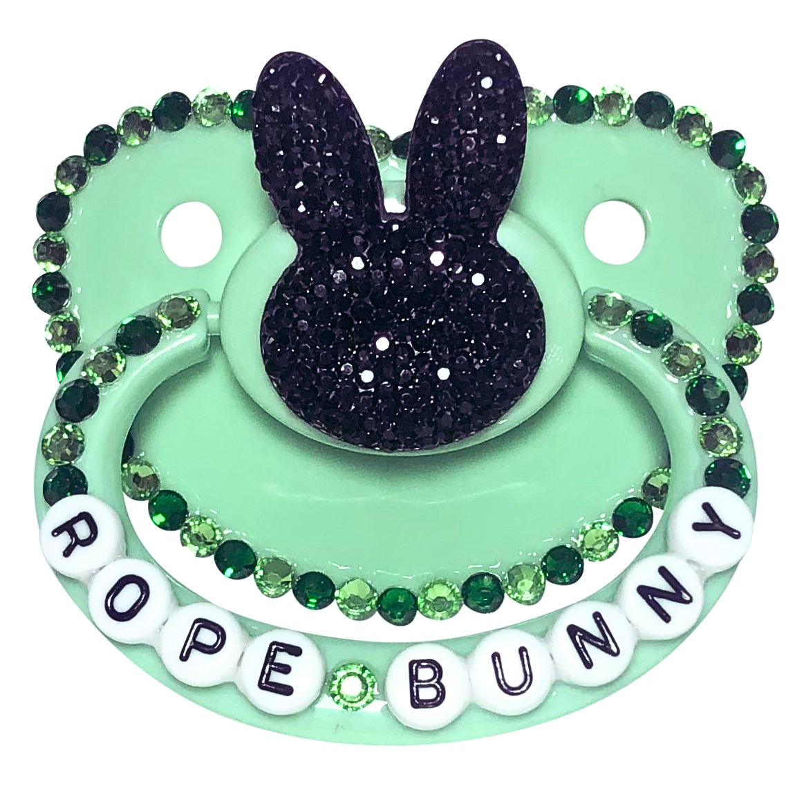 Baby Bear Pacis Adult Pacifier "Rope Bunny" Green Adult Paci (DDLG/ABDL)