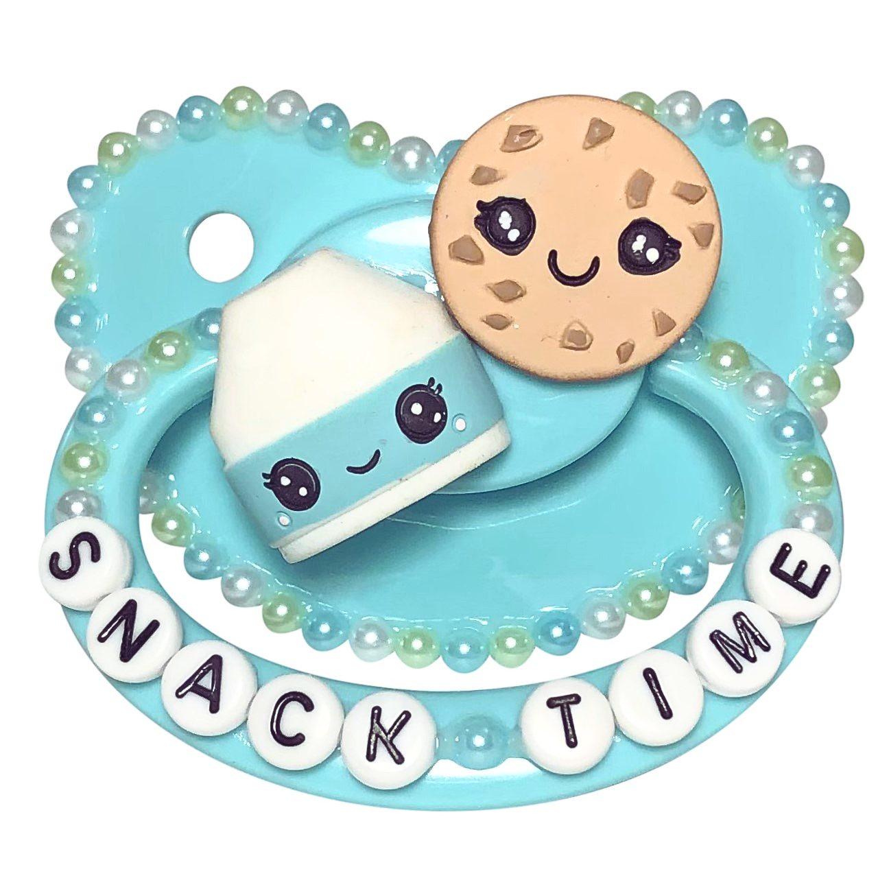 Baby Bear Pacis Adult Pacifier "Snack Time" Teal Adult Paci (DDLG/ABDL)