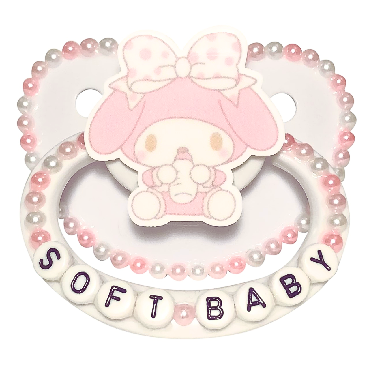 Baby Bear Pacis Adult Pacifier "Soft Baby" White My Melody Adult Paci (DDLG/ABDL)