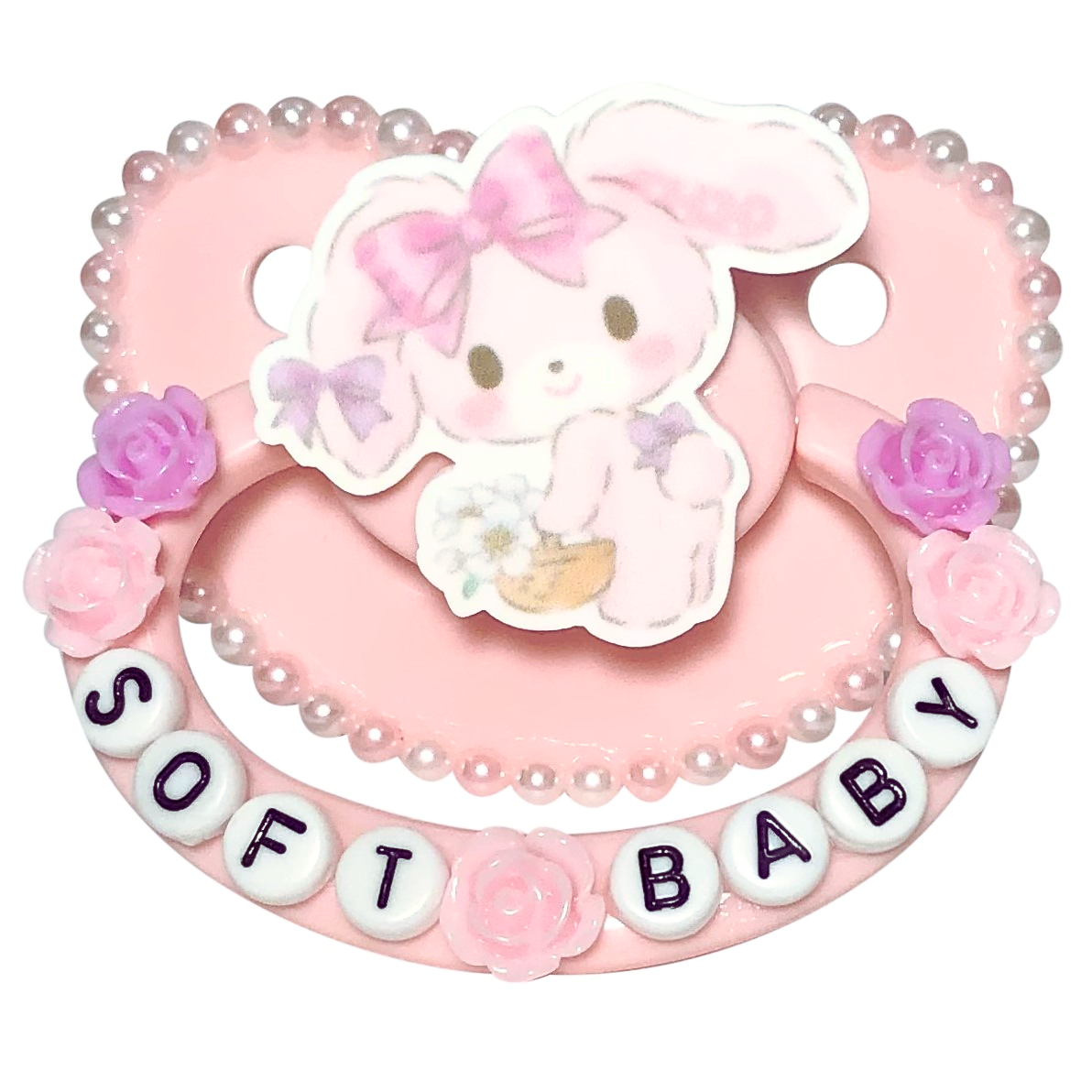 Baby Bear Pacis Adult Pacifier "Soft Baby" Pink Adult Paci (DDLG/ABDL)