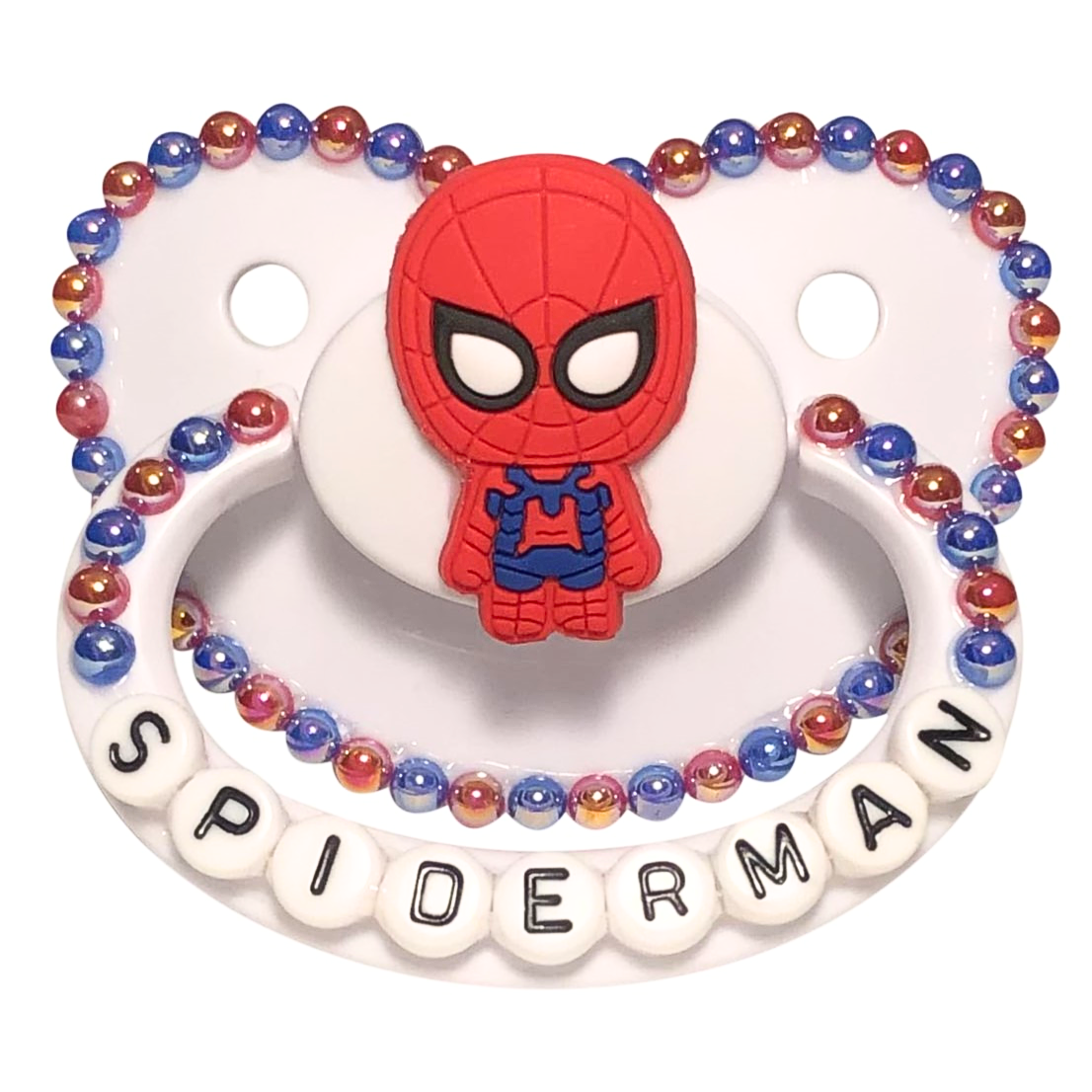 Baby Bear Pacis Adult Pacifier "Spiderman" White Adult Paci (DDLG/ABDL)