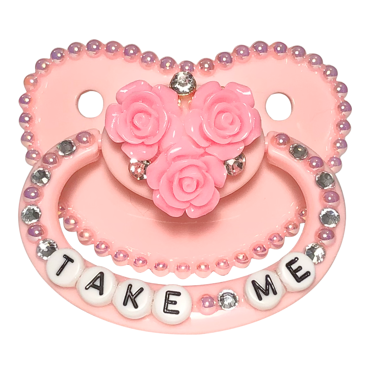 Baby Bear Pacis Adult Pacifier "Take Me" Pink Adult Paci (DDLG/ABDL)