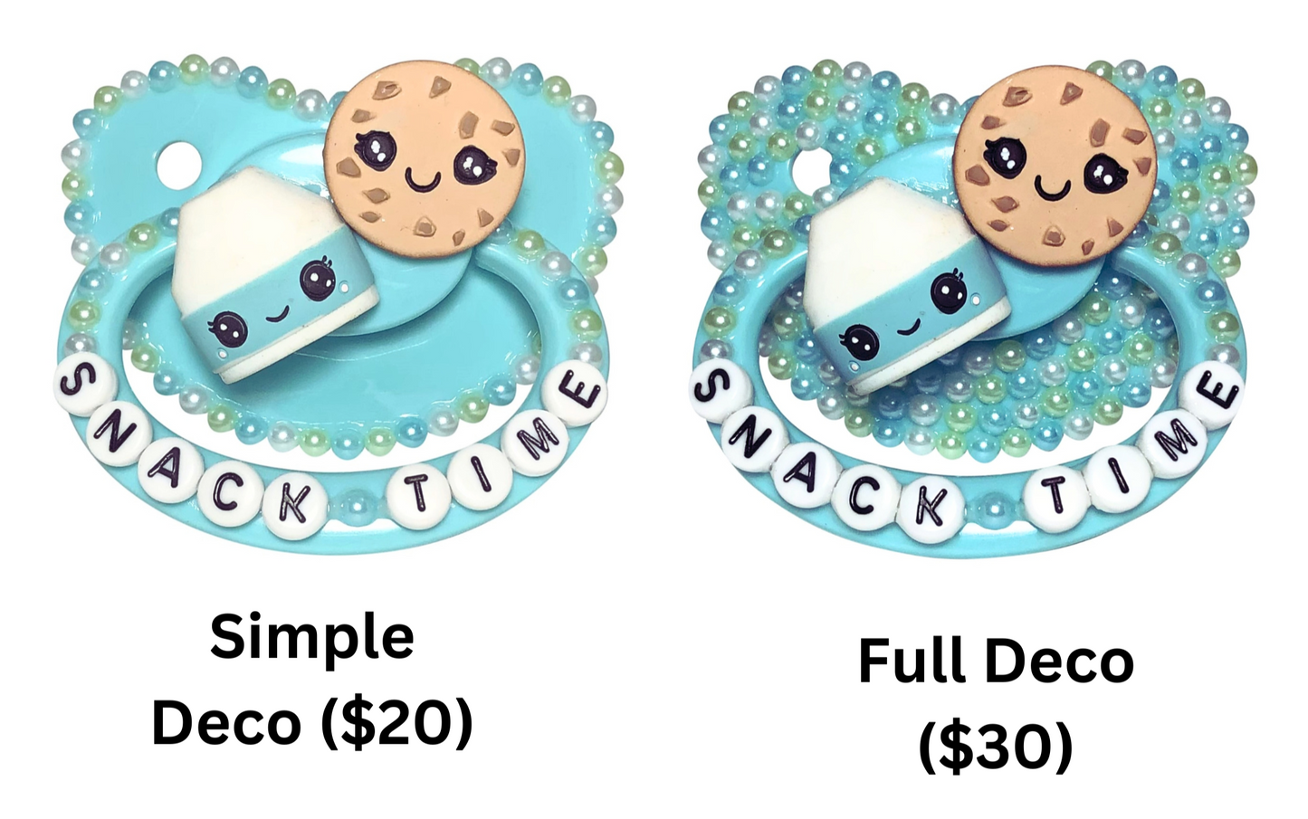 Baby Bear Pacis Adult Pacifier "Snack Time" Teal Adult Paci (DDLG/ABDL)