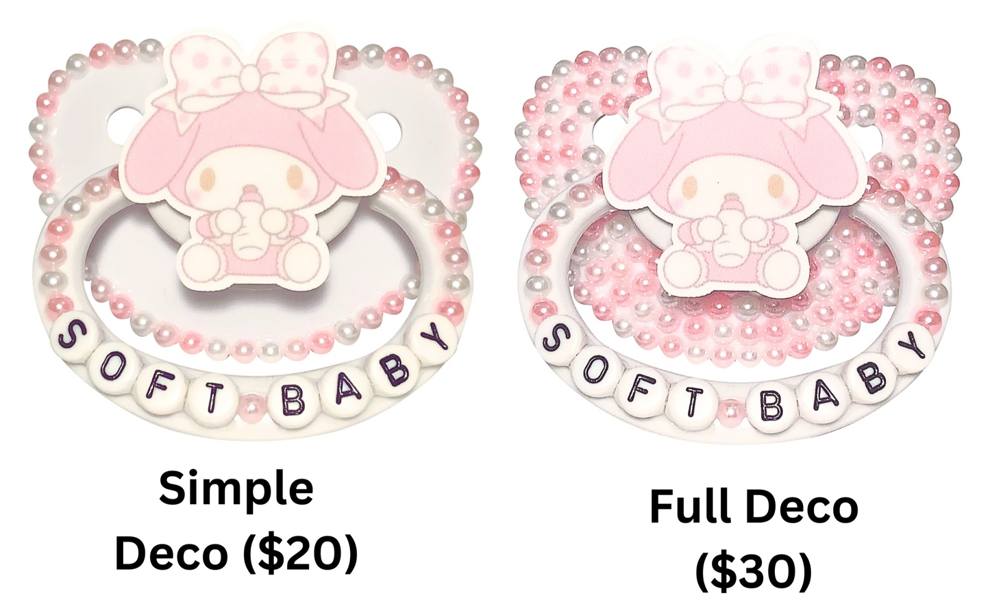 Baby Bear Pacis Adult Pacifier "Soft Baby" White My Melody Adult Paci (DDLG/ABDL)