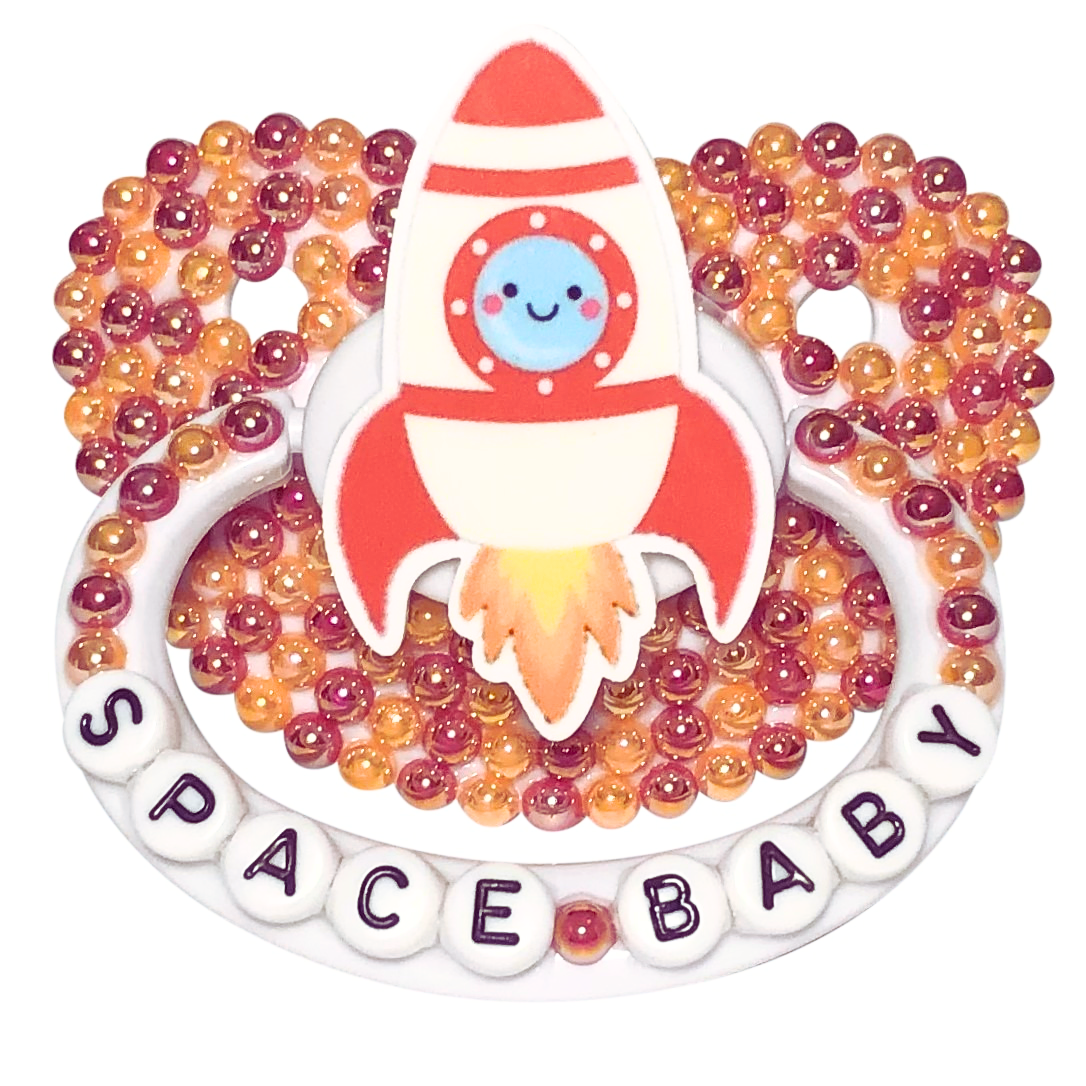 Baby Bear Pacis Adult Pacifier "Space Baby" White Adult Paci (DDLG/ABDL)