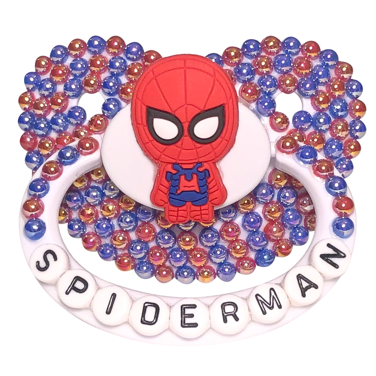 Baby Bear Pacis Adult Pacifier "Spiderman" White Adult Paci (DDLG/ABDL)