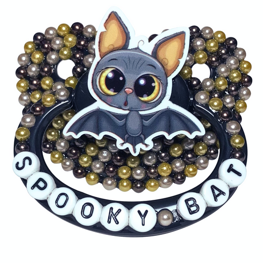 Baby Bear Pacis Adult Pacifier "Spooky Bat" Black Bat Adult Paci (DDLG/ABDL)