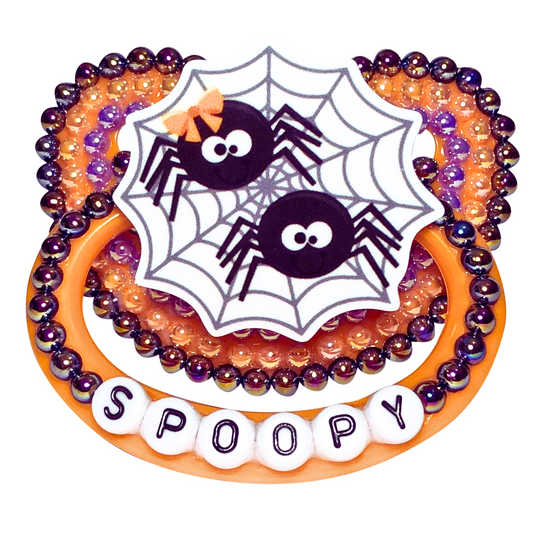 Baby Bear Pacis Adult Pacifier "Spoopy" Orange Adult Paci (DDLG/ABDL)