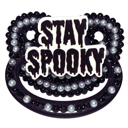 Baby Bear Pacis Adult Pacifier "Stay Spooky" Black Adult Paci (DDLG/ABDL)