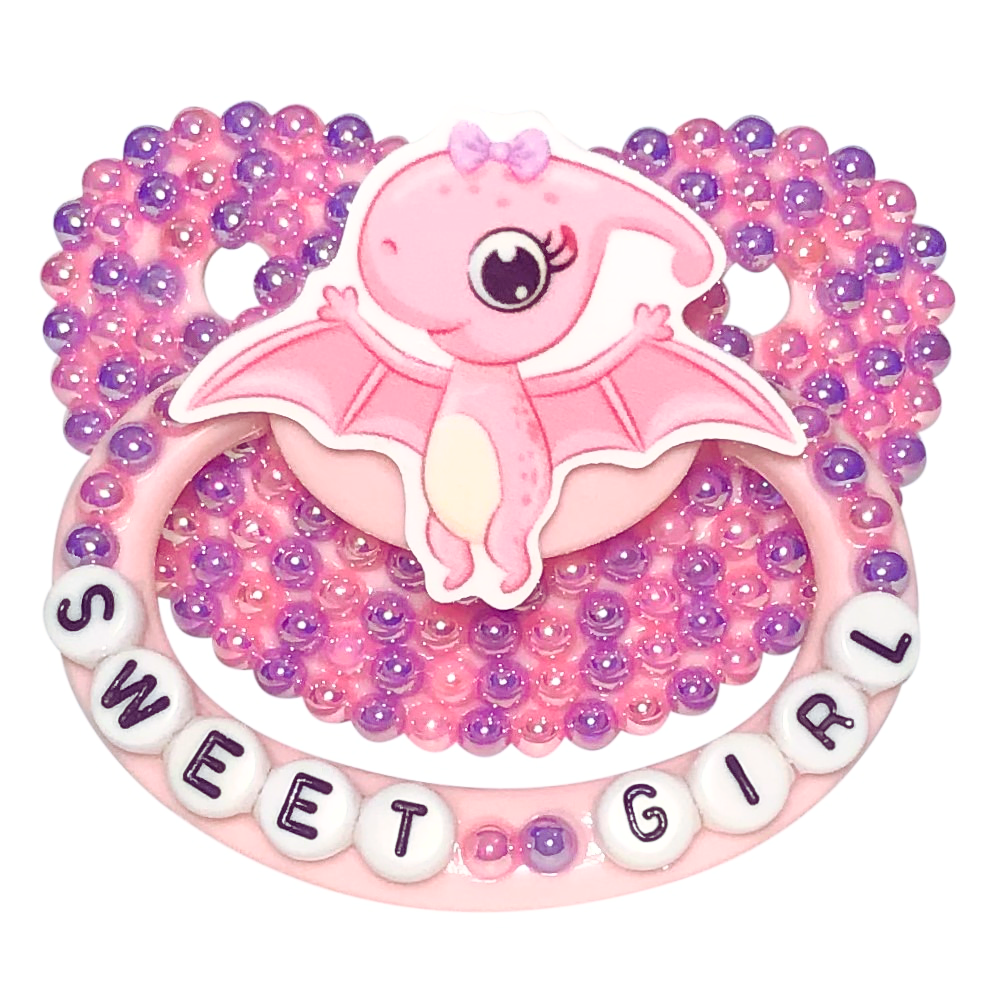 Baby Bear Pacis Adult Pacifier "Sweet Girl" Pink Adult Paci (DDLG/ABDL)