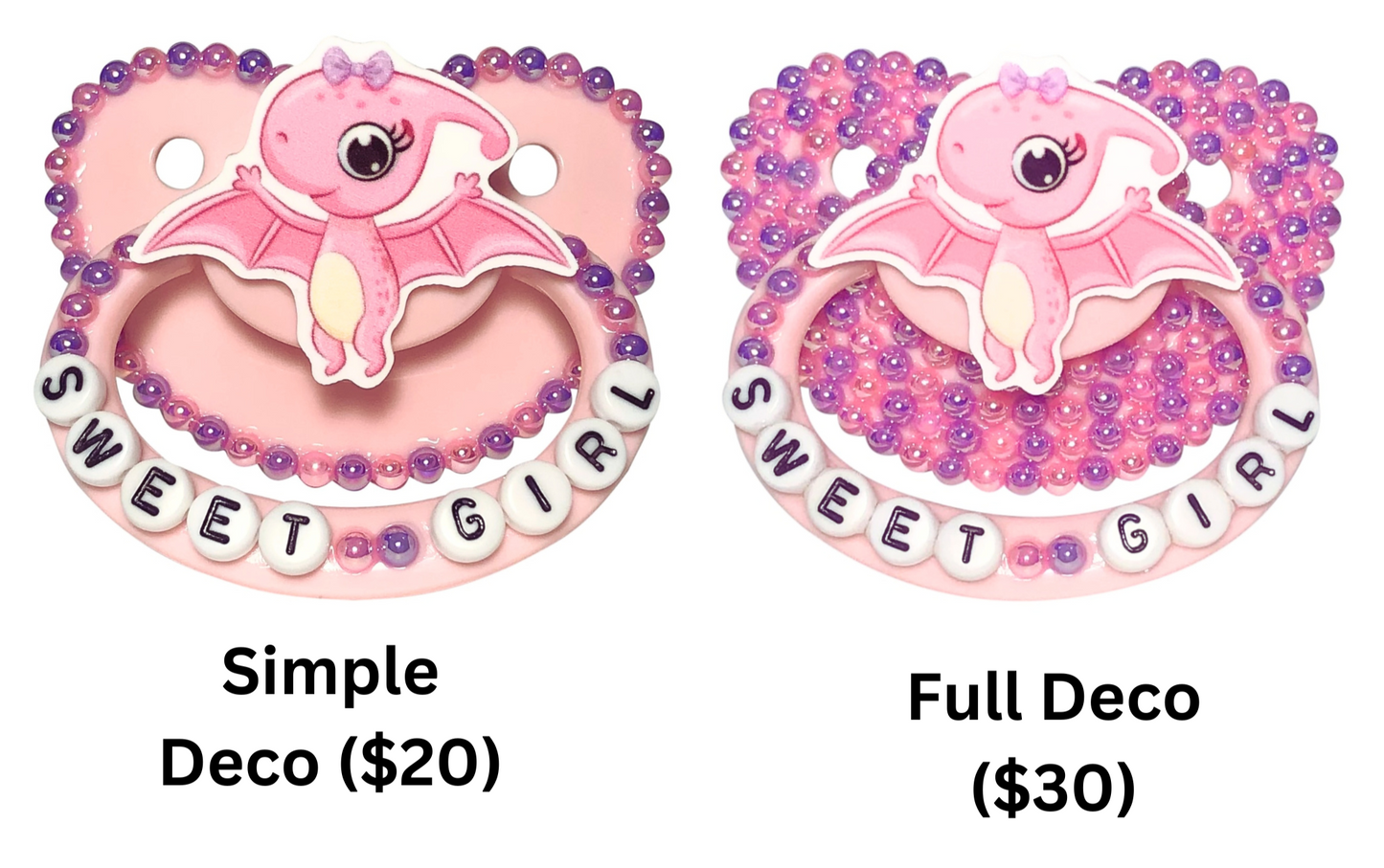 Baby Bear Pacis Adult Pacifier "Sweet Girl" Pink Adult Paci (DDLG/ABDL)