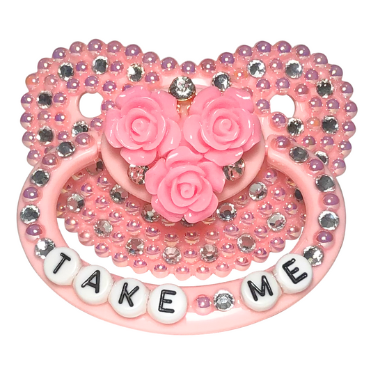 Baby Bear Pacis Adult Pacifier "Take Me" Pink Adult Paci (DDLG/ABDL)