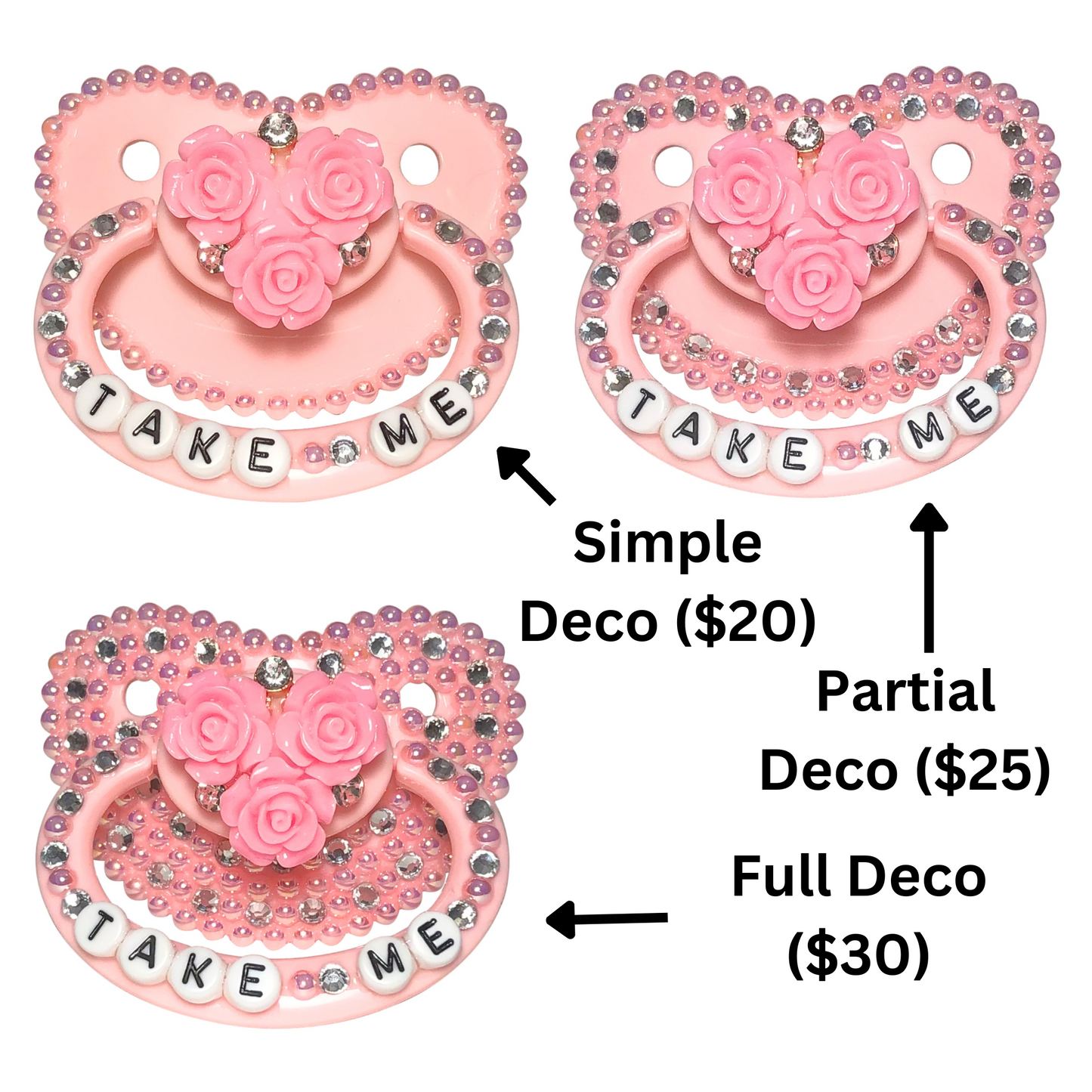 Baby Bear Pacis Adult Pacifier "Take Me" Pink Adult Paci (DDLG/ABDL)