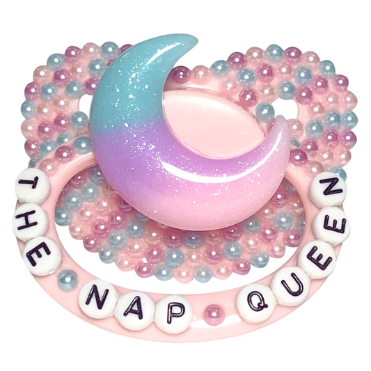 Baby Bear Pacis Adult Pacifier, "The Nap Queen" Pink Moon Adult Paci (DDLG/ABDL)